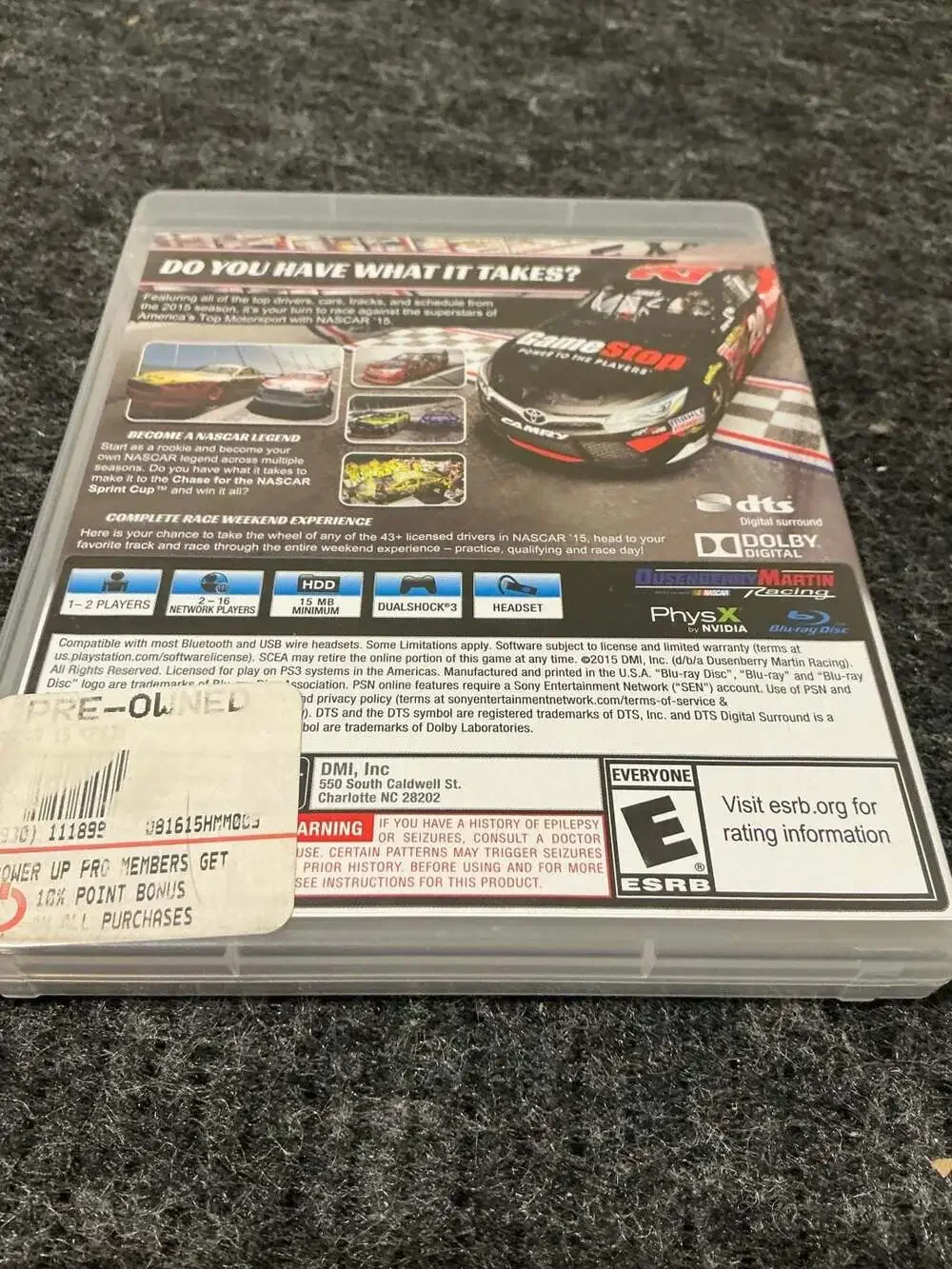 NASCAR 15 PlayStation 3 PS3 Video Game